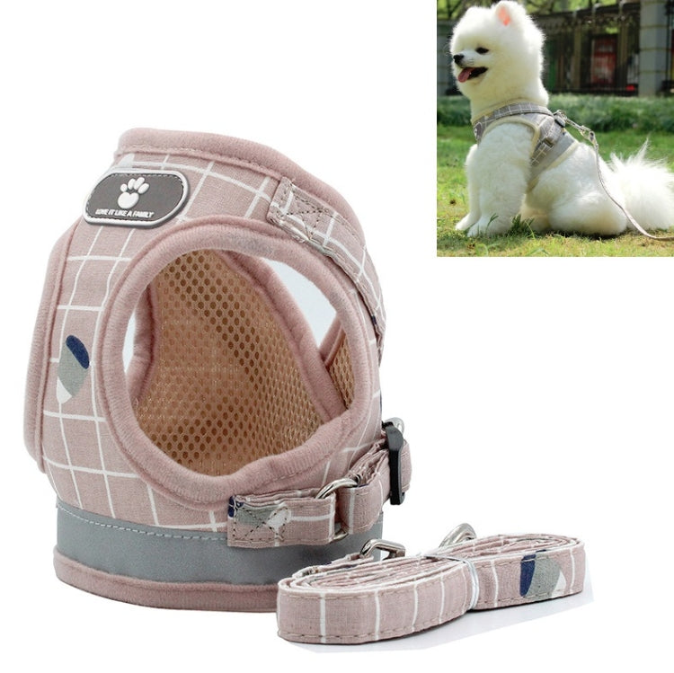 Reflective & Breathable Vest Traction Rope Pet Chest Leash — Khaki