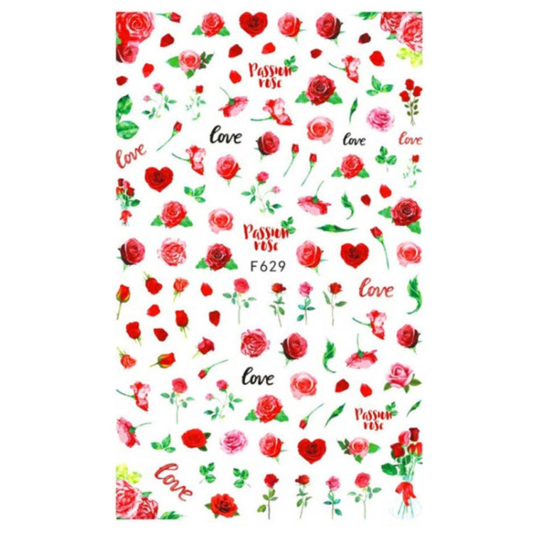 10pcs 3D Adhesive Butterfly Retro Rose Color Nail Art Sticker
