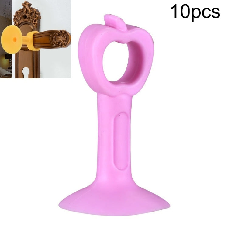 10pcs Extended Version Of Silicone Door Stopper Punch-Free Handle Anti-Collision Door Stopper — Fluorescent Green