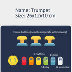 Children Early Education Puzzle Playing Simulation Musical Instrument — 6806 Trumpet-Blue