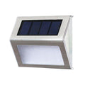 2PCS Solar Stainless Steel 3 LED Stair Wall Lamp Outdoor Garden Fence Light