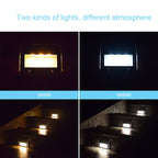 2PCS Solar Stainless Steel 3 LED Stair Wall Lamp Outdoor Garden Fence Light