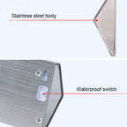 2PCS Solar Stainless Steel 3 LED Stair Wall Lamp Outdoor Garden Fence Light