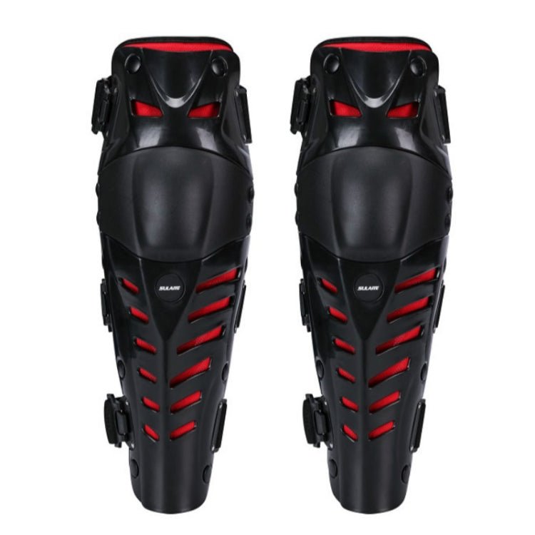 SULAITE Motocross Outdoor Sports Protective Gear Riding Windproof And Anti-Fall Activity Leggings Protector — Black Red
