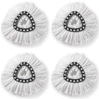 4 PCS Rotating Triangle Cotton Yarn Mop Head Mop Replacement Cloth For O-Cedar/Vileda