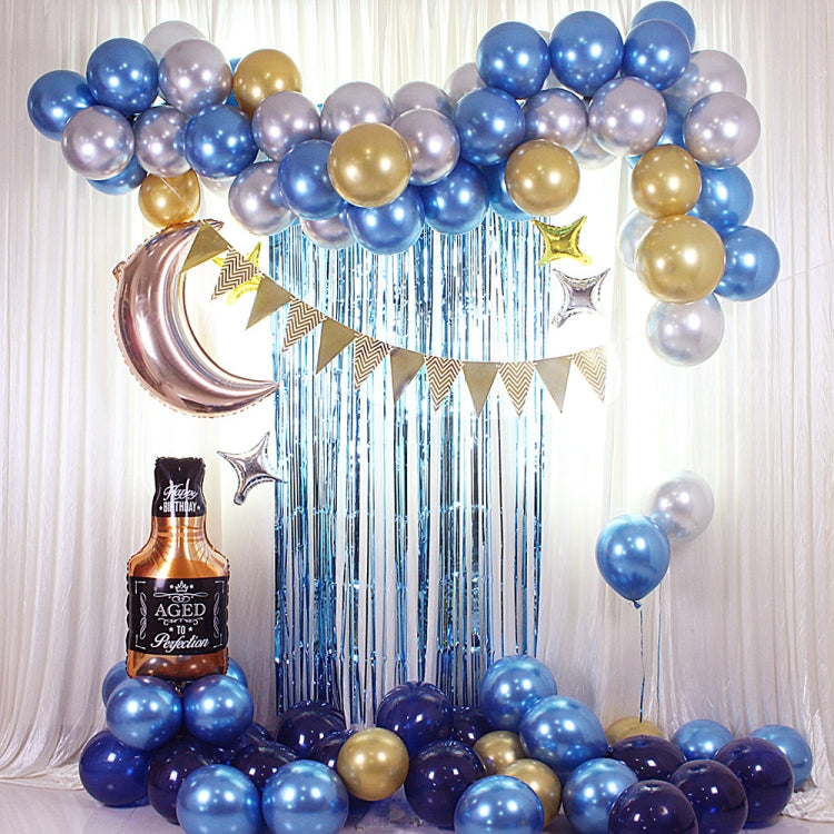 Hanging Flag Whiskey Balloon Chain Set Party Decoration Venue Decoration Props, Blue Balloon Set