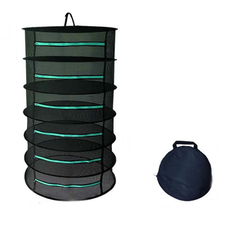 Hanging Herbal Drying Net Foldable Drying Rack Closed Zipper Plant Drying Net — 60cm Diameter 6 Layers