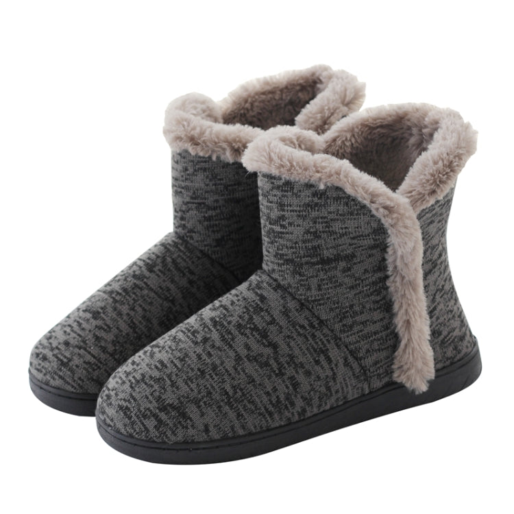 Fall And Winter High-Top Men Cotton Slippers And Velvet Platform Indoor Warm Shoes — 41-42