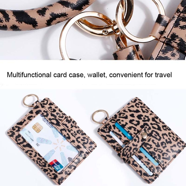 Wrist Ring PU Leather Card Case Key Chain Coin Purse — Black Snake