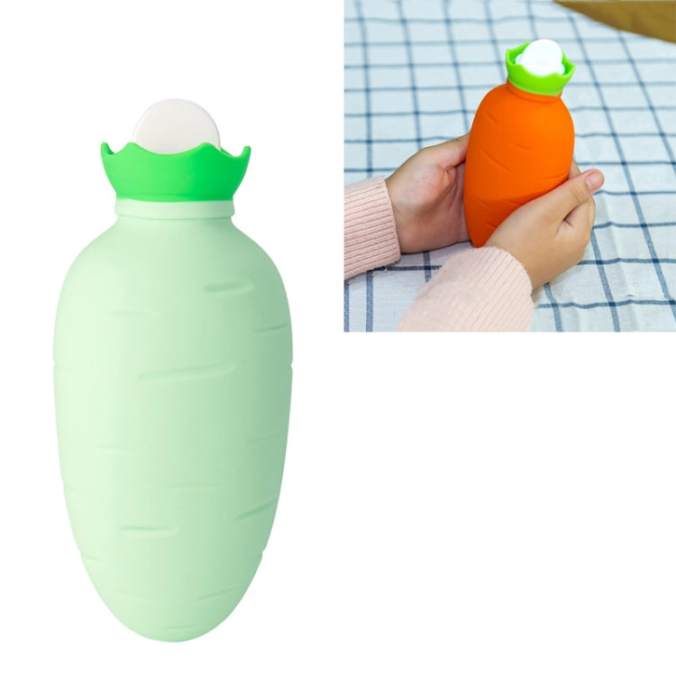 Carrot-Shaped Silicone Water Injection Warm Water Bag Winter Leak-Proof And Explosion-Proof Hand Warmer — Light Green