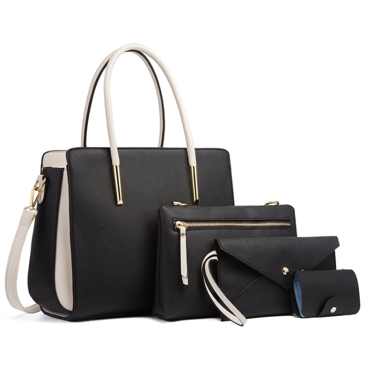 4 In 1 Fashion Color-Block Messenger Handbag Large-Capacity Bag
