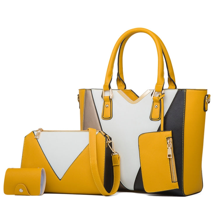 4 in 1 Fashion All-Match Diagonal Ladies Handbags Large Capacity Bag — Yellow
