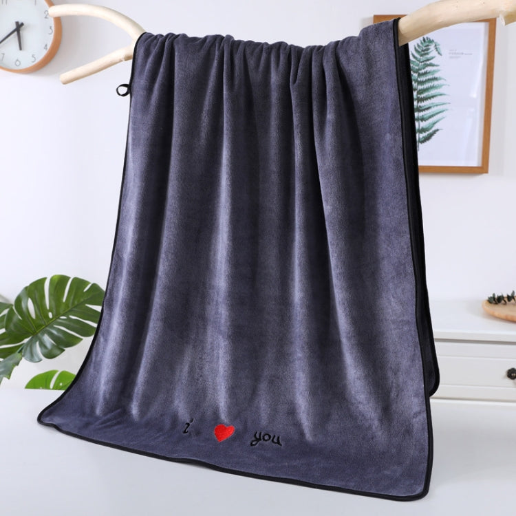 Soft Thick Absorbent Fiber Couple Large Bath Towels — Blue