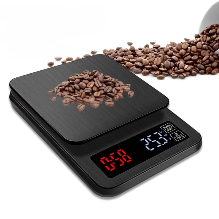 Household Hand-Pushed Coffee Scale USB-Powered Smart Kitchen Scale With Timing — 3kg/0.1g