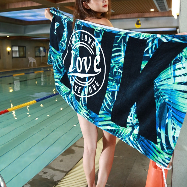 Printed Soft Bath Towel Adult Cotton Beach Pad Towel Size: 147x71cm — Power Bear KS-11