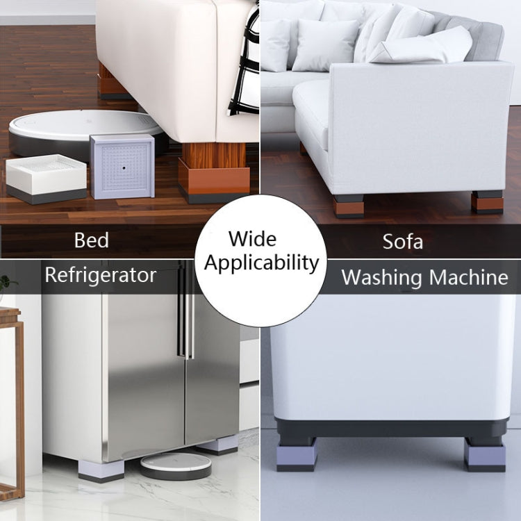4 PCS / Set Bed Foot Raised Furniture General Raised Foot Pad Base Refrigerator Washing Machine Base Table And Chair Coffee Table Raised Block — view 4