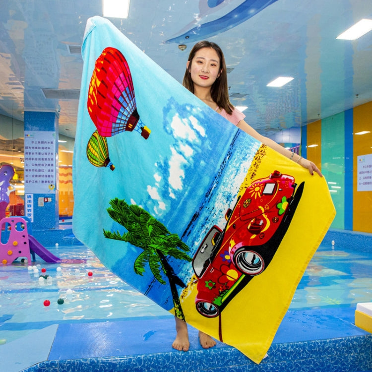Extra Long Bath Towel Hawaiian Island Style Cotton Beach Cushion Towel 180x105 Cm — Beach Sports Car BT19-3