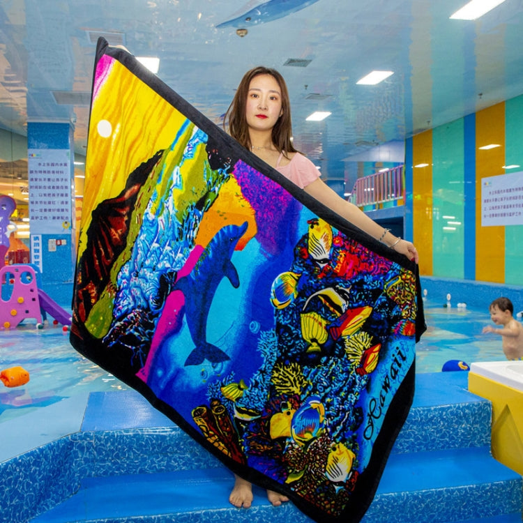 Extra Long Bath Towel Hawaiian Island Style Cotton Beach Cushion Towel 180x105 Cm — Ocean Carnival BT19-1