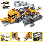 Children Toy Tractor Container Truck Simulation Parking Lot Car Model Set — Engineering vehicle