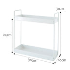 Home Storage Rack Bathroom Narrow Side Shelf — Small (White)