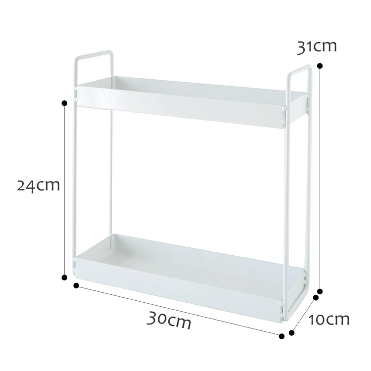 Home Storage Rack Bathroom Narrow Side Shelf — Small (White)