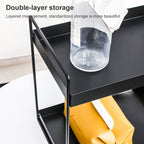 Home Storage Rack Bathroom Narrow Side Shelf — Large (Black)