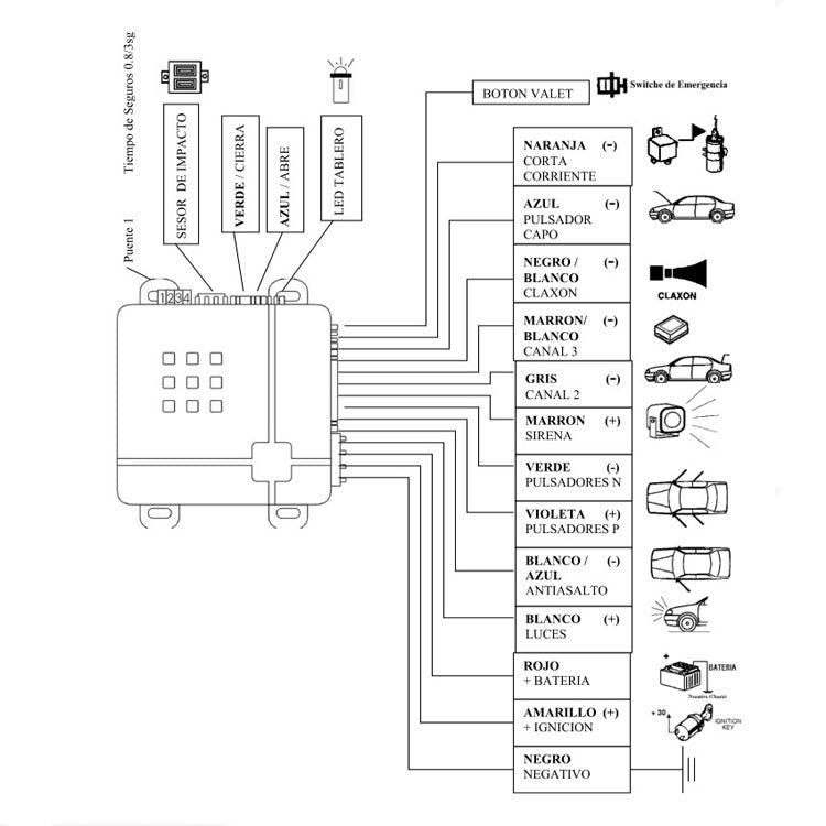 8pcs /Set Car Alarm Remote Control Alarm With Alarm Horn