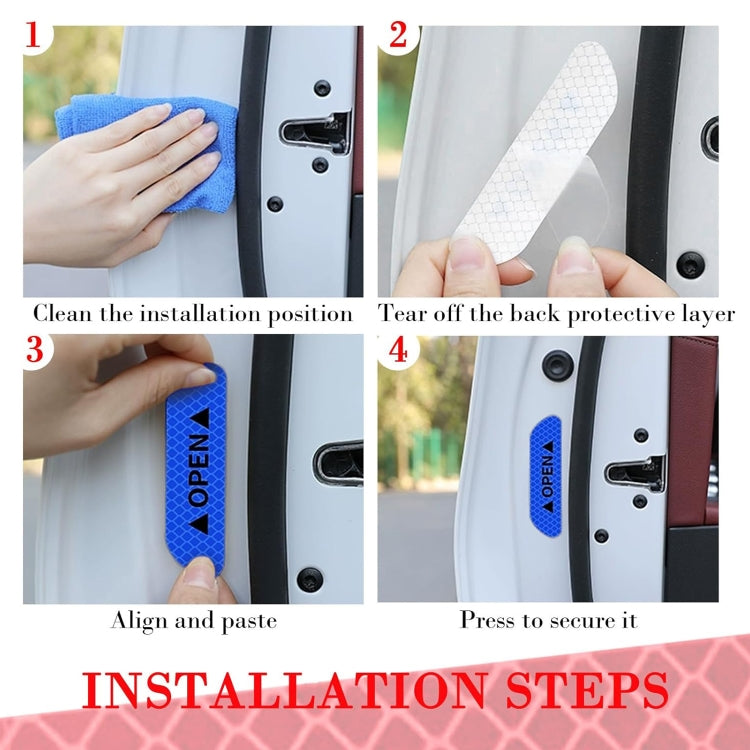 OPEN Reflective Tape Warning Mark Bicycle Accessories Car Door Stickers