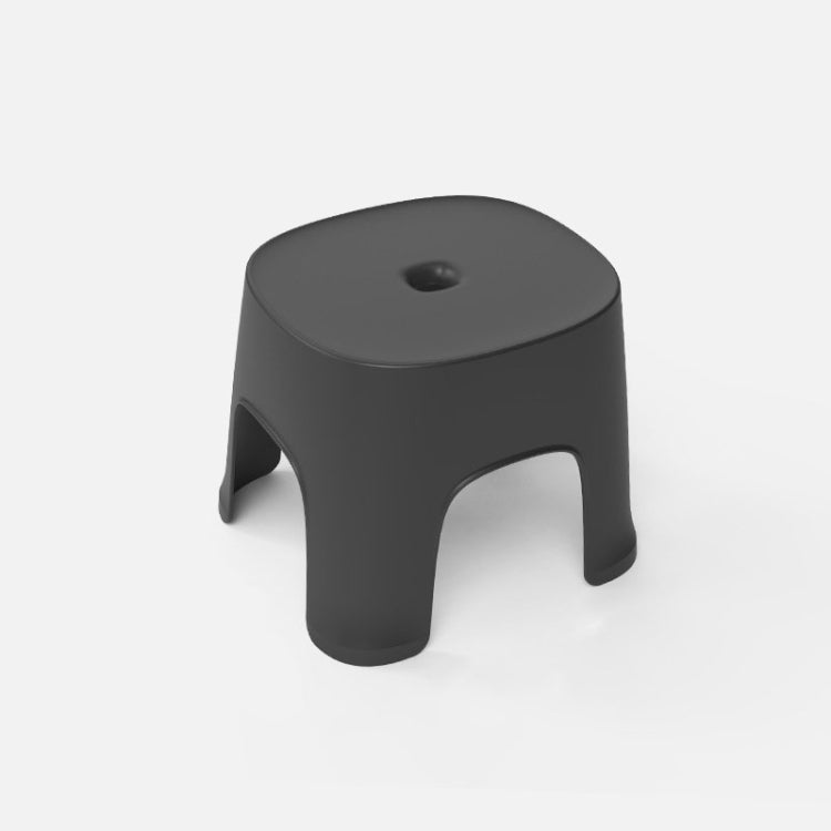 Household Bathroom Row Stools Plastic Stools Thickened Low Stools Square Stools Small Benches — Black Children