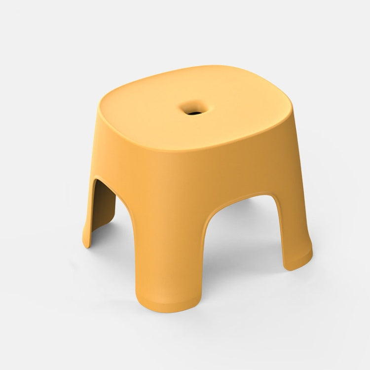 Household Bathroom Row Stools Plastic Stools Thickened Low Stools Square Stools Small Benches — Maple Yellow Adult