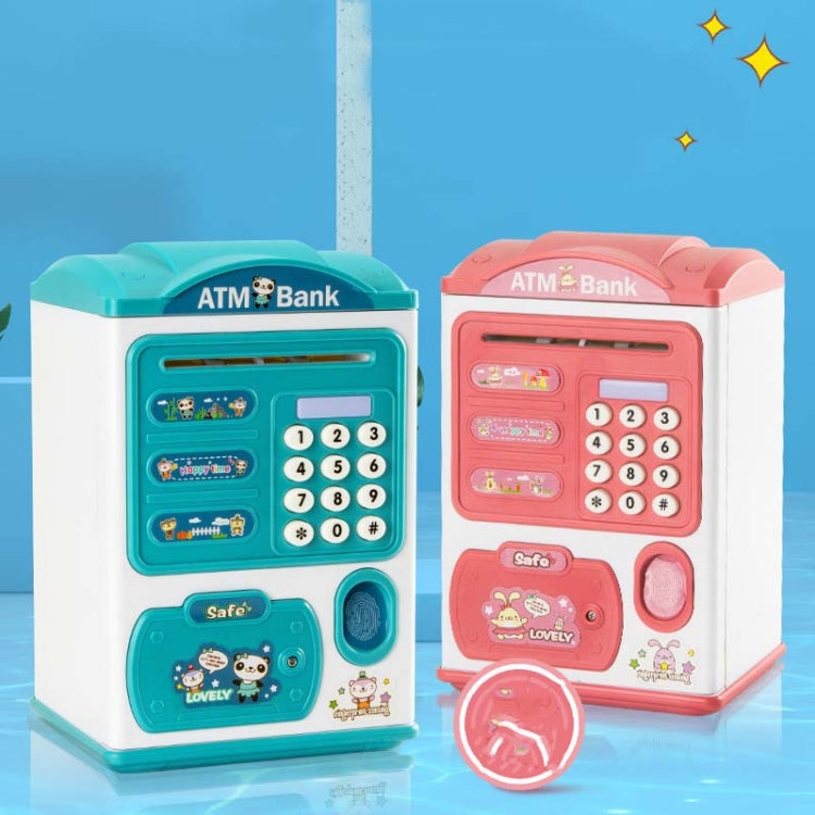 Simulation Password Fingerprint Sensor Unlocking Money Box Automatic Roll Money Safe ATM Piggy Bank — view 9
