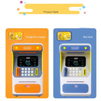Simulation Face Recognition ATM Cash Deposit Box Simulation Password Automatic Rolling Money Safe Deposit Box — Blue (Charging Version)