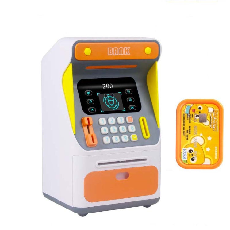 Simulation Face Recognition ATM Cash Deposit Box Simulation Password Automatic Rolling Money Safe Deposit Box — Blue (Battery Version)