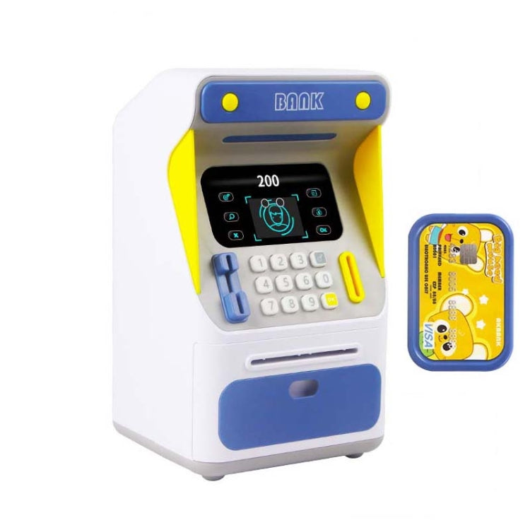 Simulation Face Recognition ATM Cash Deposit Box Simulation Password Automatic Rolling Money Safe Deposit Box — Orange (Charging Version)