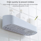 Bathroom Paste Wall-Mounted Plastic Storage Rack Geometric Shape Bathroom Rack — Gray
