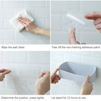 Bathroom Paste Wall-Mounted Plastic Storage Rack Geometric Shape Bathroom Rack — view 7