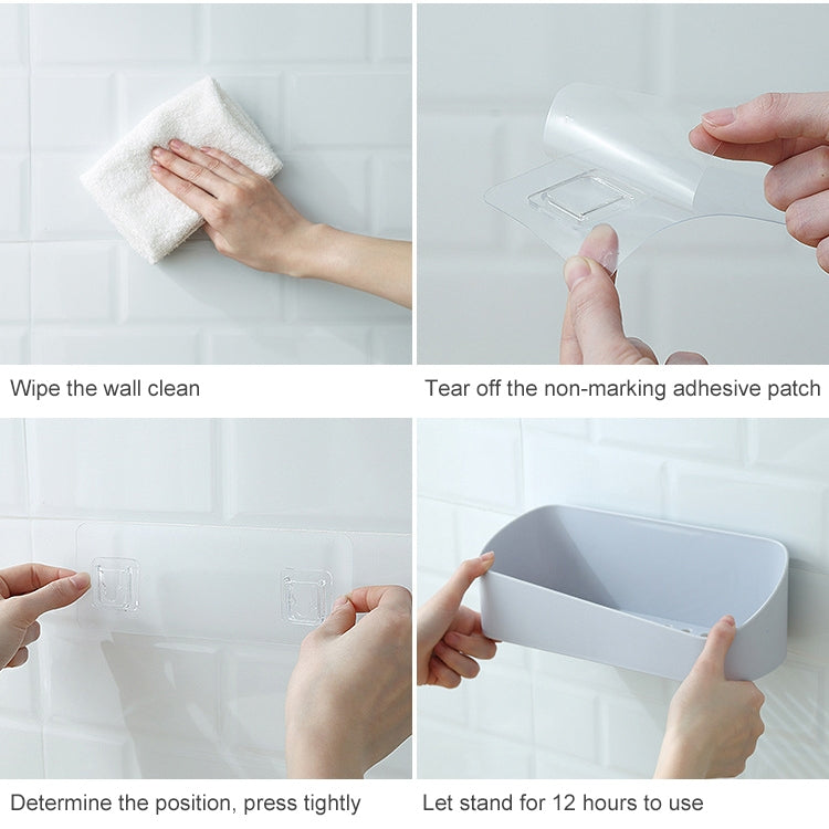 Bathroom Paste Wall-Mounted Plastic Storage Rack Geometric Shape Bathroom Rack — view 7