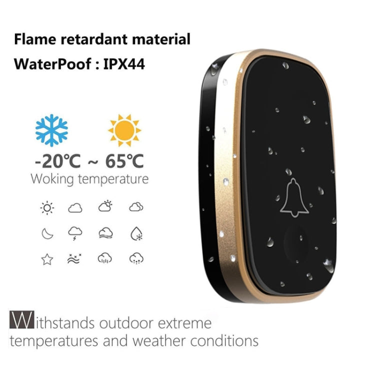 Q188-WW Intelligent Wireless Remote Control Waterproof Doorbell Pager with 45 Chord Music, US Plug/UK Plug/EU Plug — view 5