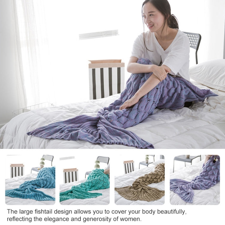 Mermaid Tail Knitted Blanket Fish Tail Blanket — 195x90cm