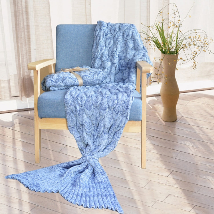 Mermaid Tail Knitted Blanket Fish Tail Blanket — Light Purple