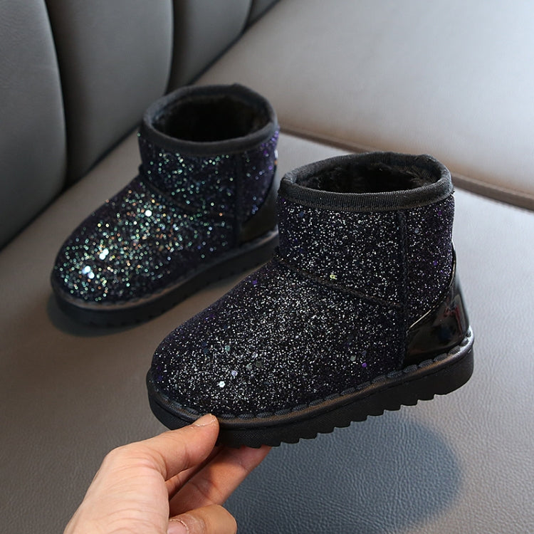 Winter Sequins Padded Warm Snow Boots For Children