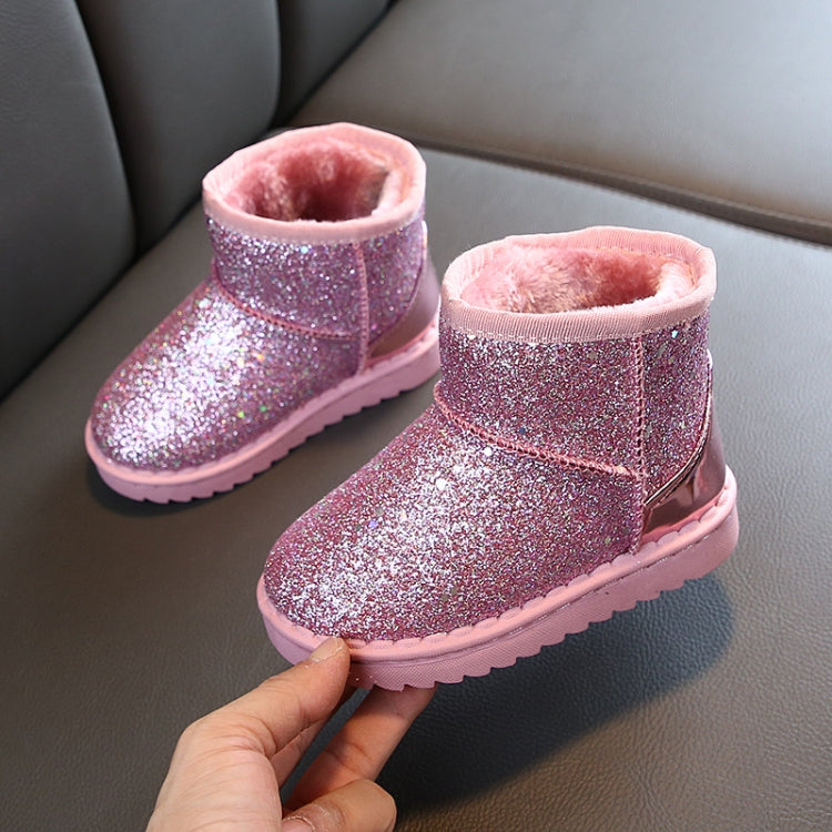 Winter Sequins Padded Warm Snow Boots For Children