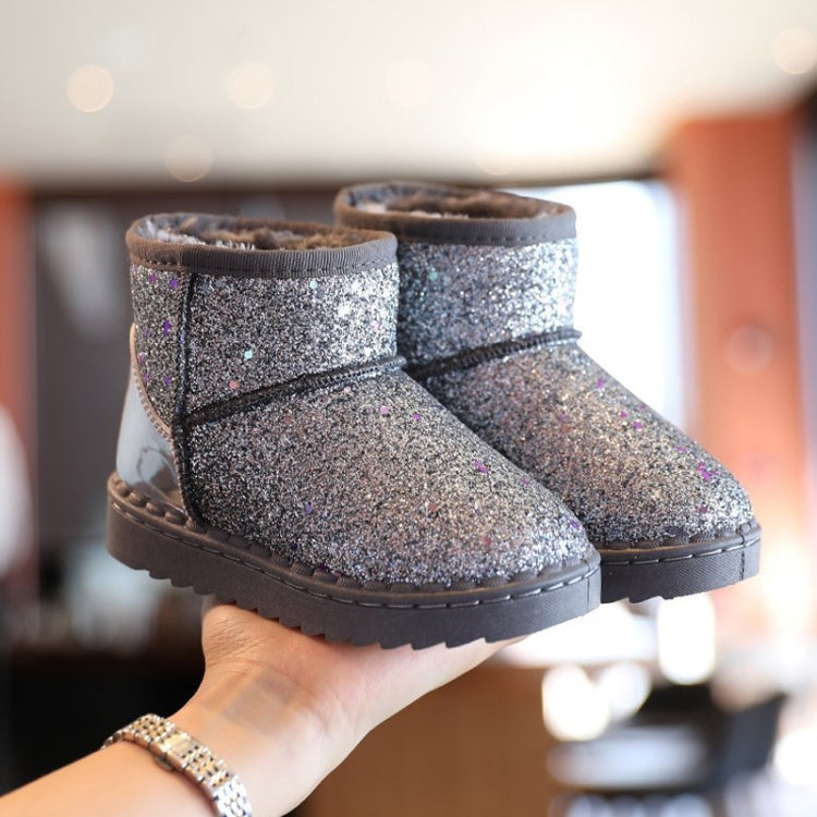 Winter Sequins Padded Warm Snow Boots For Children