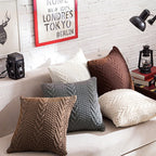 Home Wool Knitted Pillowcase — White 45 x 45 cm
