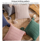 Home Accessories Knitted Pillowcase Without Core — Khaki
