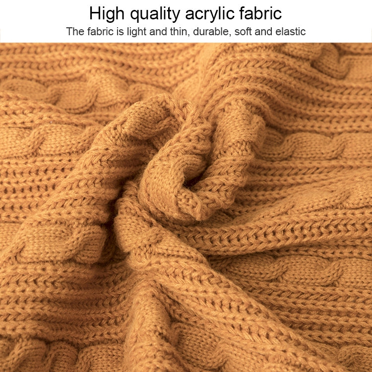 Knitted Blanket Home Casual Shawl Pillowcase Suit Without Core — Dark orange