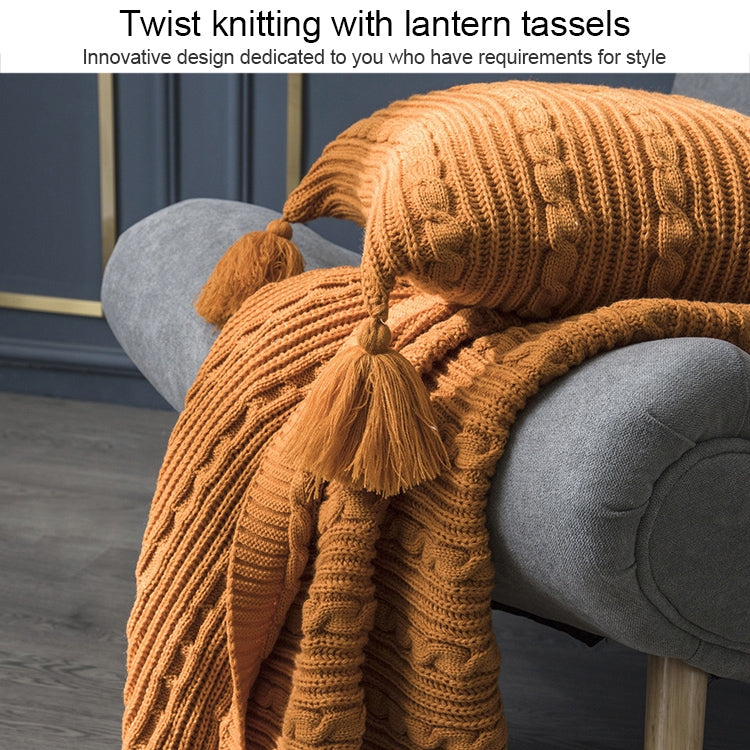 Knitted Blanket Home Casual Shawl Pillowcase Suit Without Core — Khaki