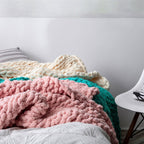 Handmade Thick Wool Knitted Blanket Sofa Chenille Stick Knitted Blanket — view 14