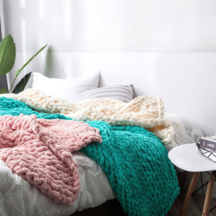 Handmade Thick Wool Knitted Blanket Sofa Chenille Stick Knitted Blanket — view 16