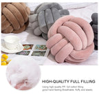Hand-Made Knotted Ball Pillow — Matcha